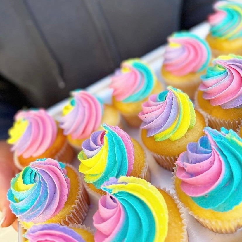 Vanilla Rainbow Cupcakes Mint Cake and Party