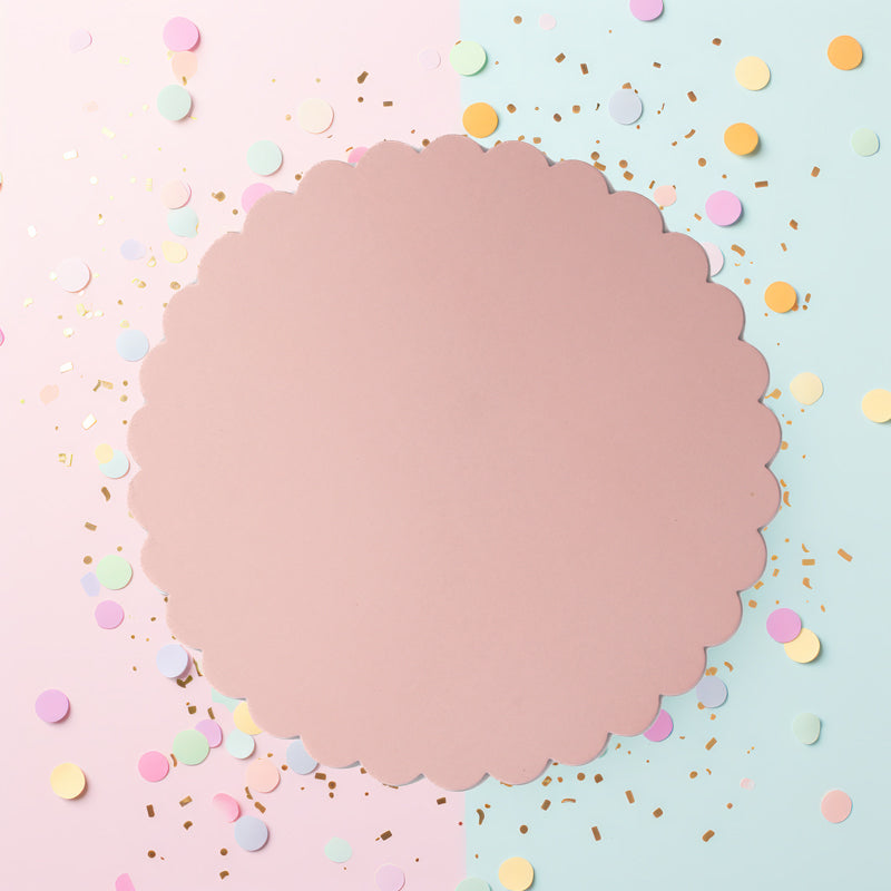 10” Scalloped Cake Board - Pastel Pink