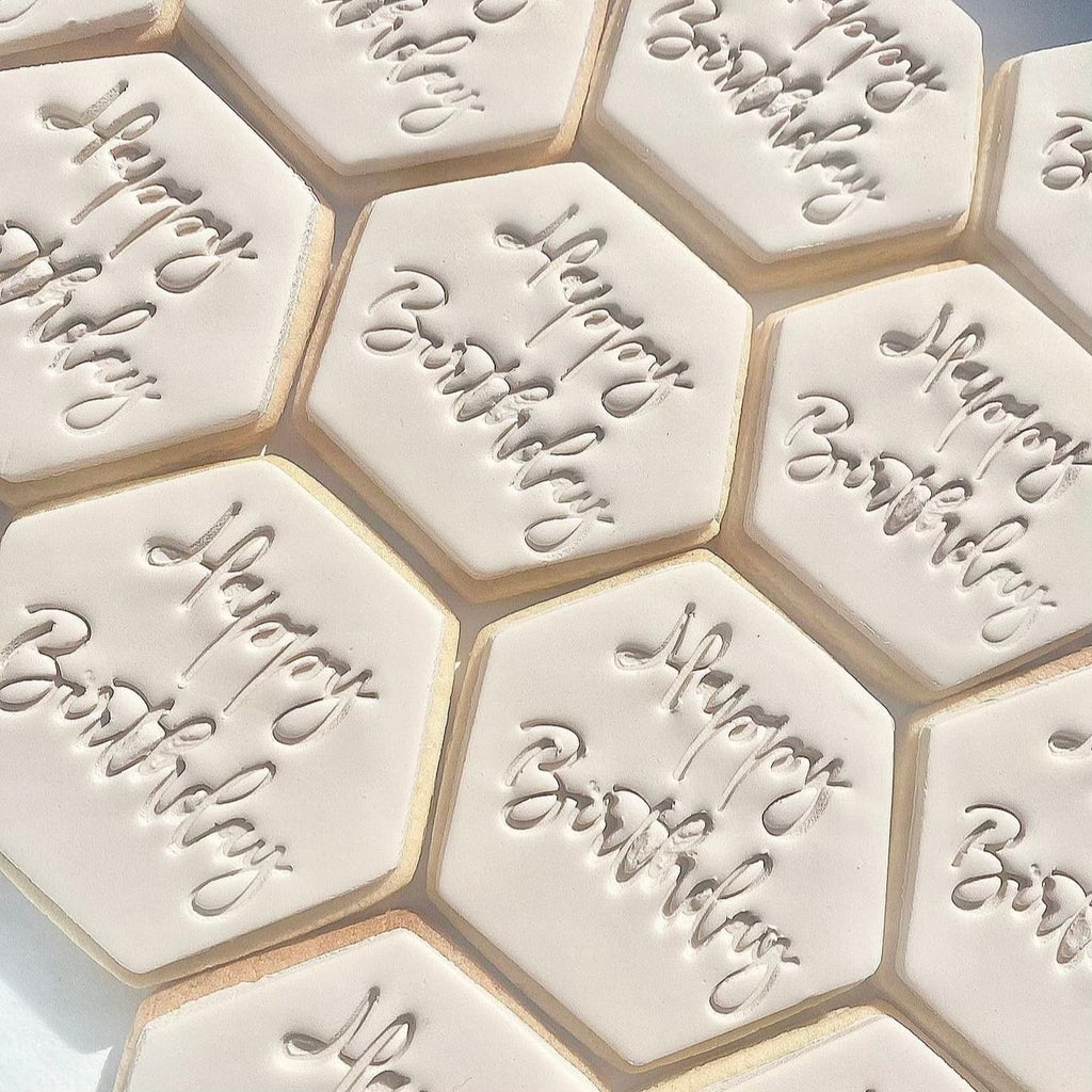 Happy Birthday Hexagon Cookies