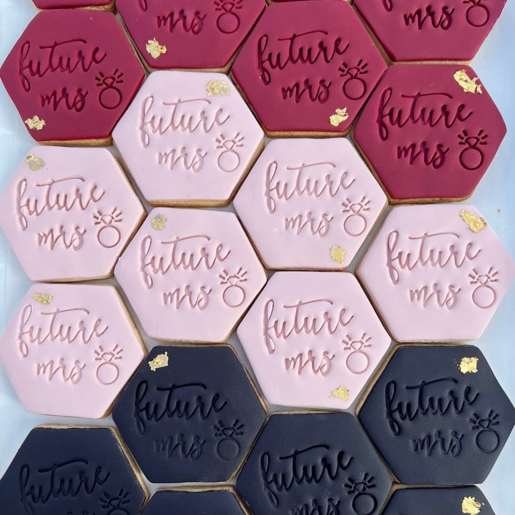Future Mrs Hexagon Cookies