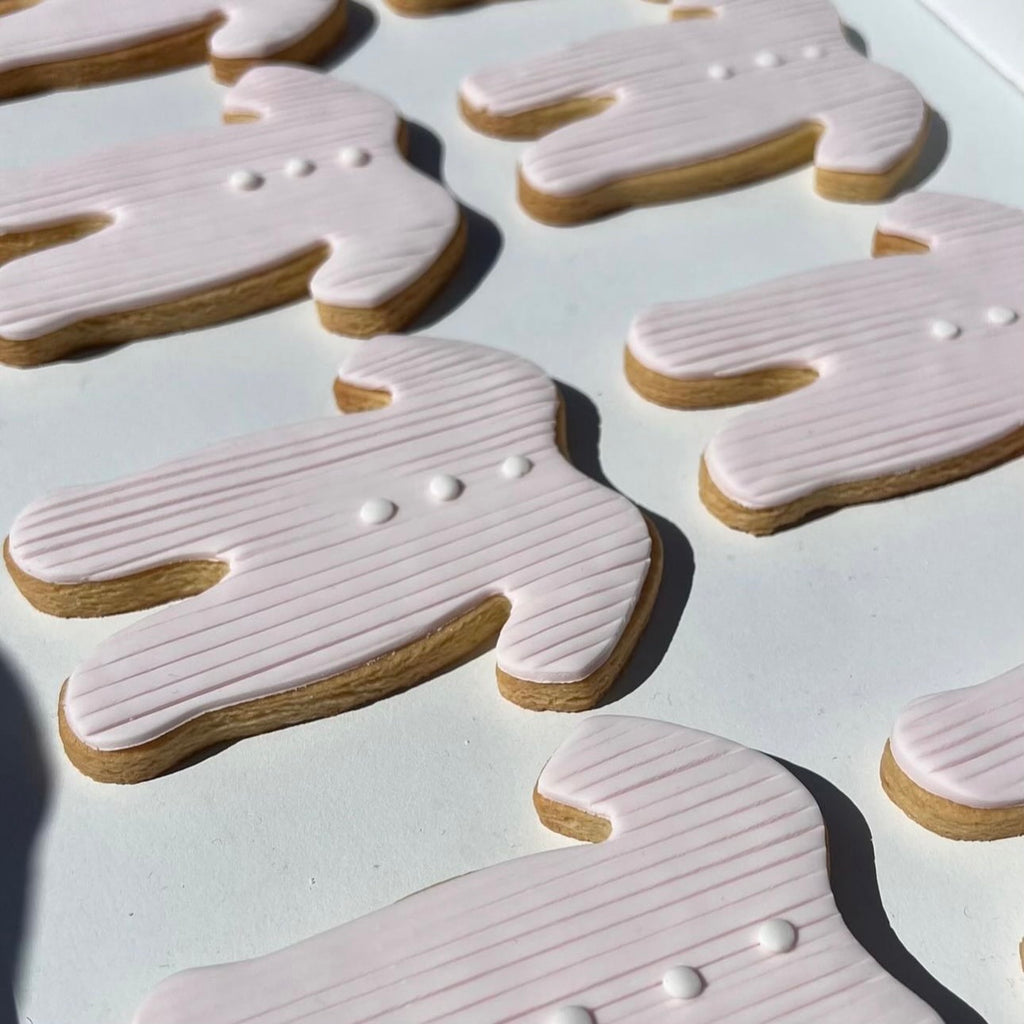 Ribbed Long Sleeve Baby Onesie Cookies