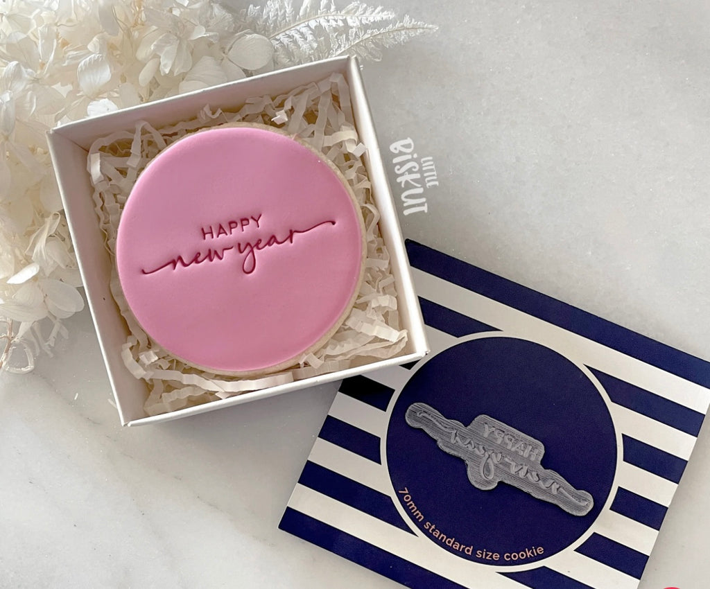 Happy New Year Tiny Text Stamp (Little Biskut)