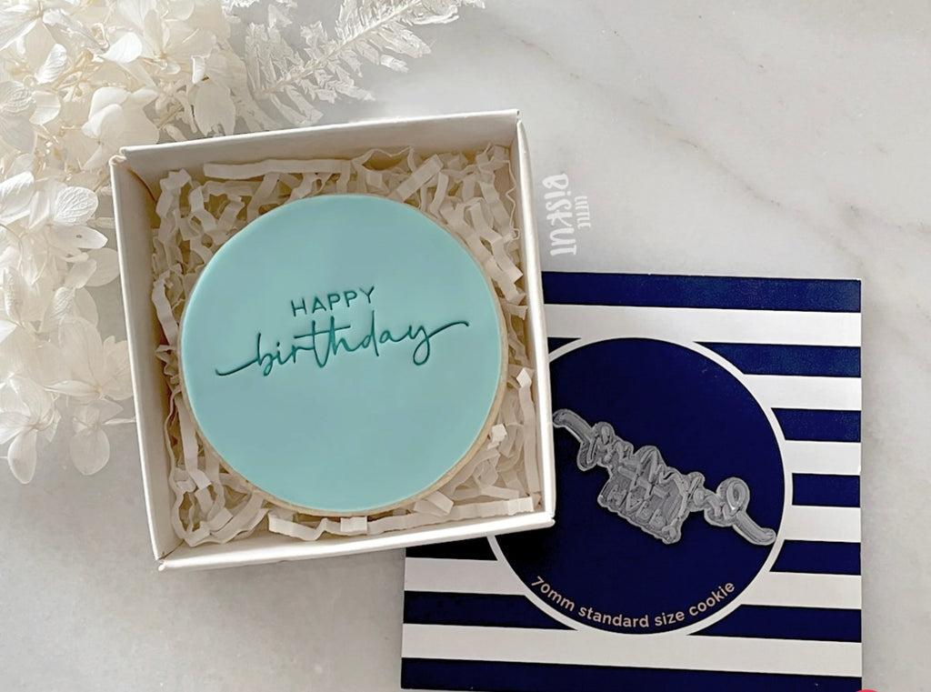Happy Birthday Tiny Text Stamp (Little Biskut)