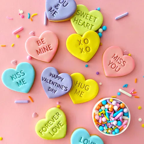 LOVE HEART MESSAGES | COOKIE CUTTERS | 11 PIECES