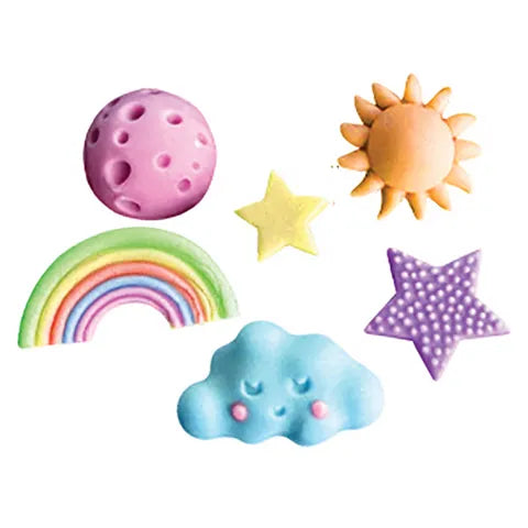 CLOUDS, MOON, MARS RAINBOW & STARS SILICONE MOULD
