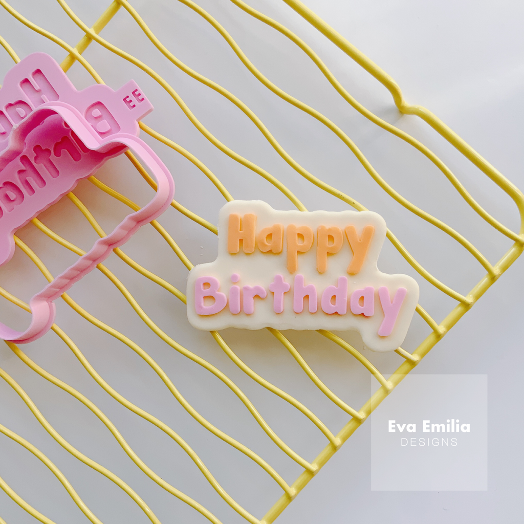 Happy Birthday Debosser & Cutter set by Eva Emilia