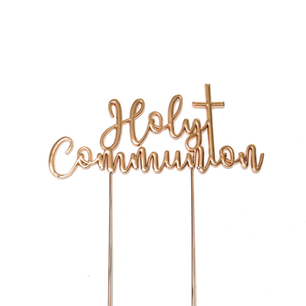 Rose Gold Plated Cake Topper - Holy Communion
