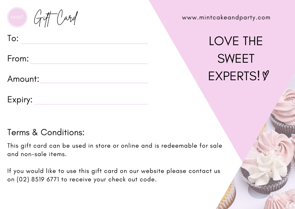 MINT Cake and Party Gift Voucher