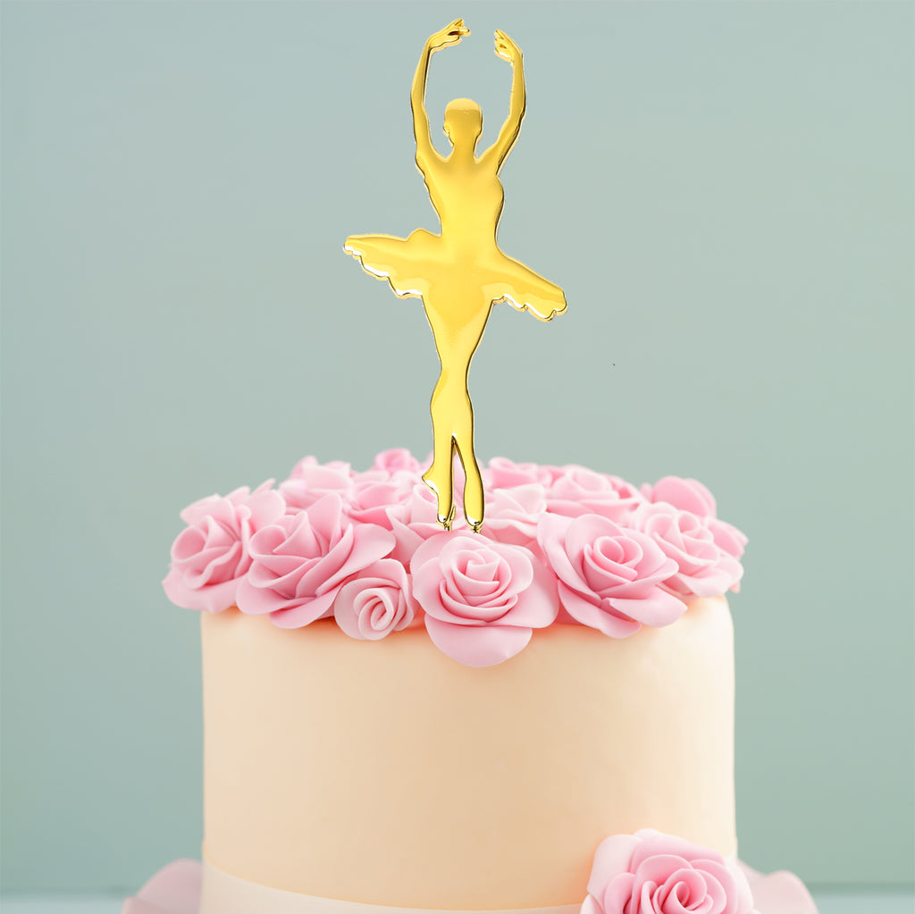 Gold Ballerina Cake Topper