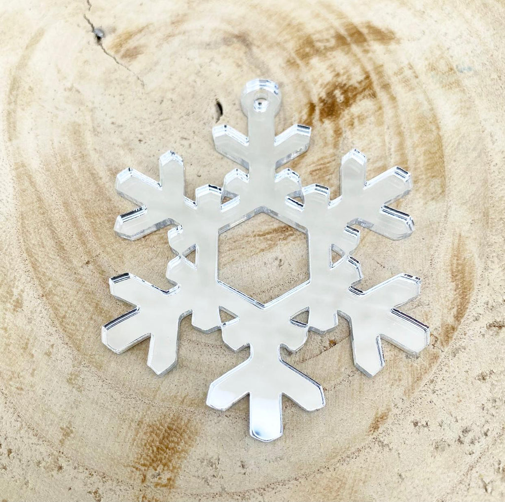 Silver Snowflake Laser Cut Gift Tag