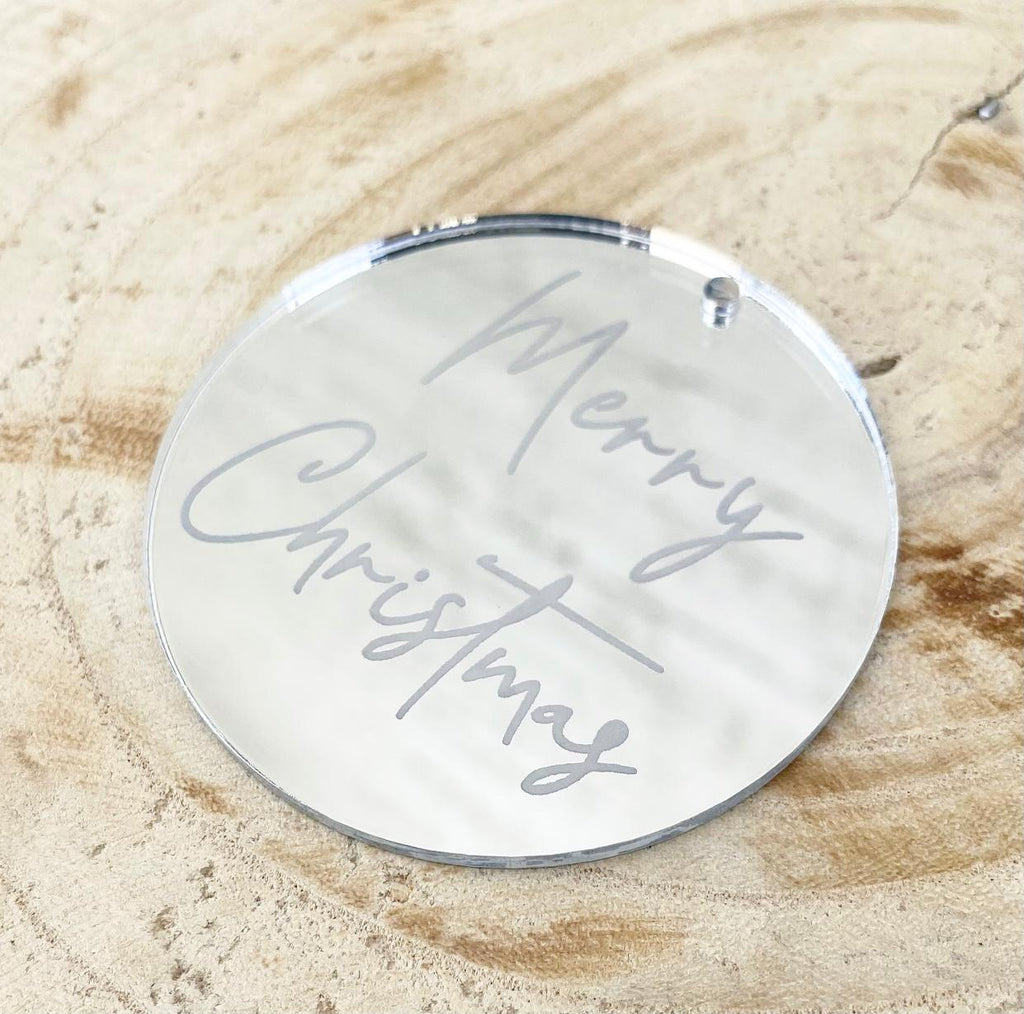 Silver Laser Cut Gift Tag 'Merry Christmas'