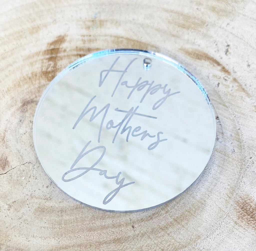 Silver Laser Cut Gift Tag 'Happy Mother's Day'