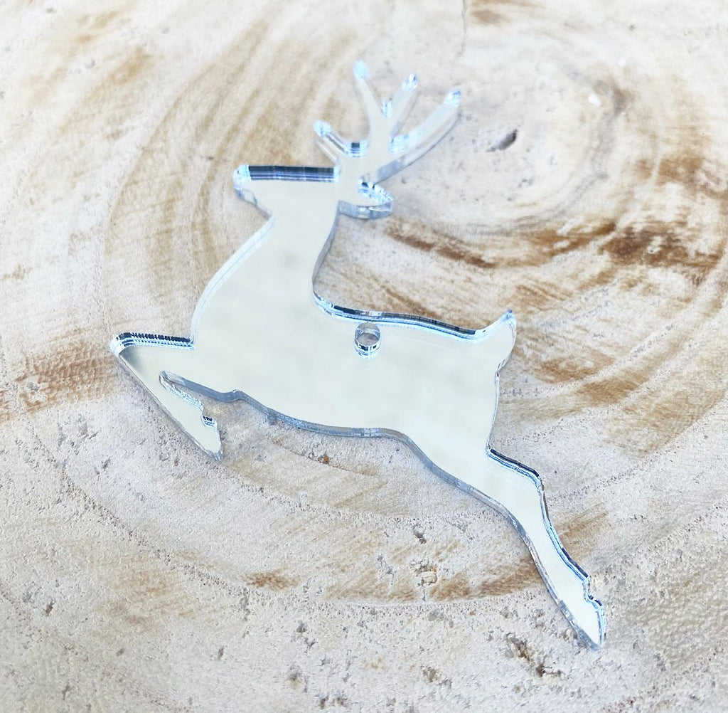 Silver Reindeer Laser Cut Gift Tag
