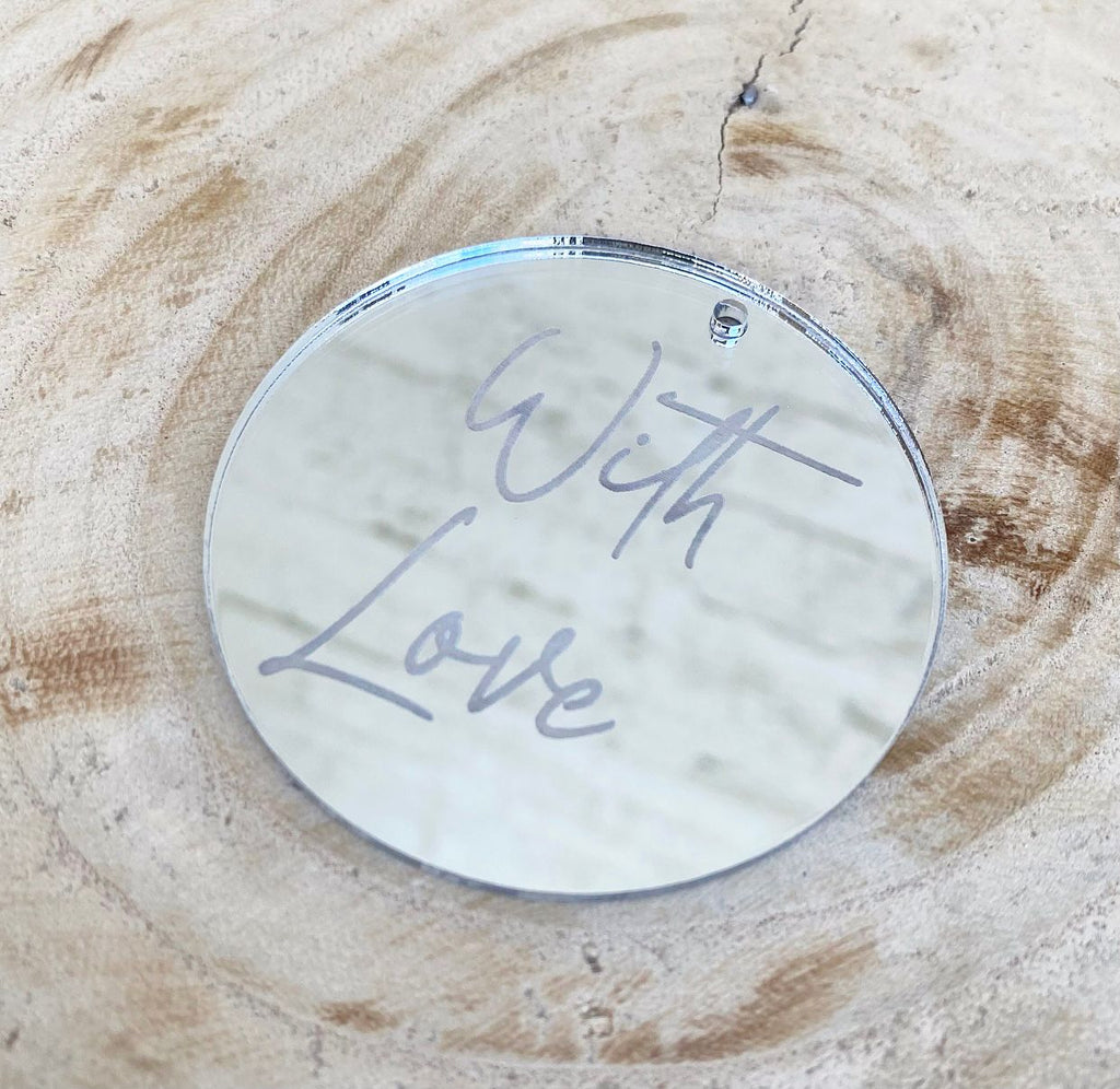Silver Laser Cut Gift Tag 'With Love'
