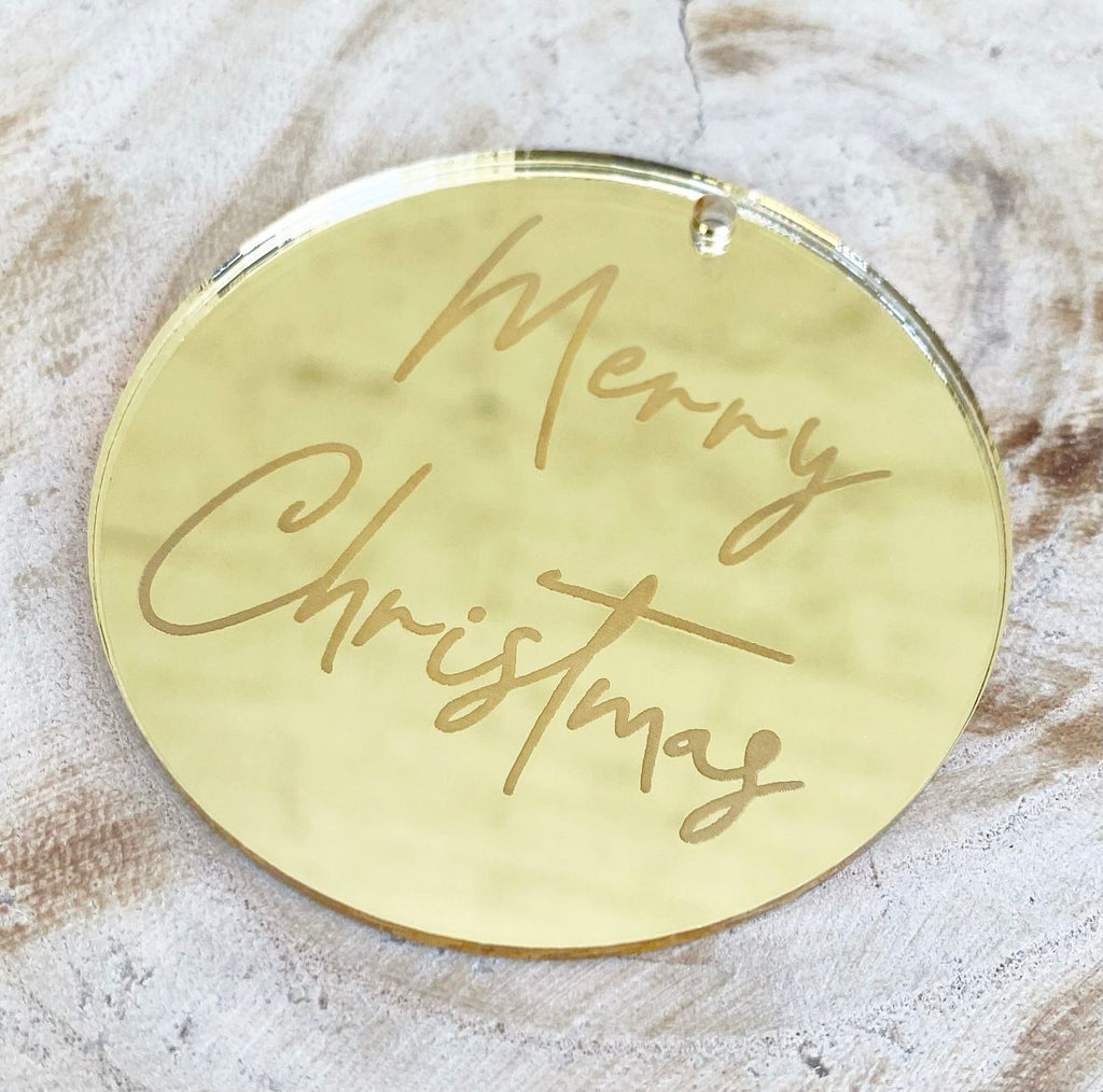 Gold Laser Cut Gift Tag 'Merry Christmas'