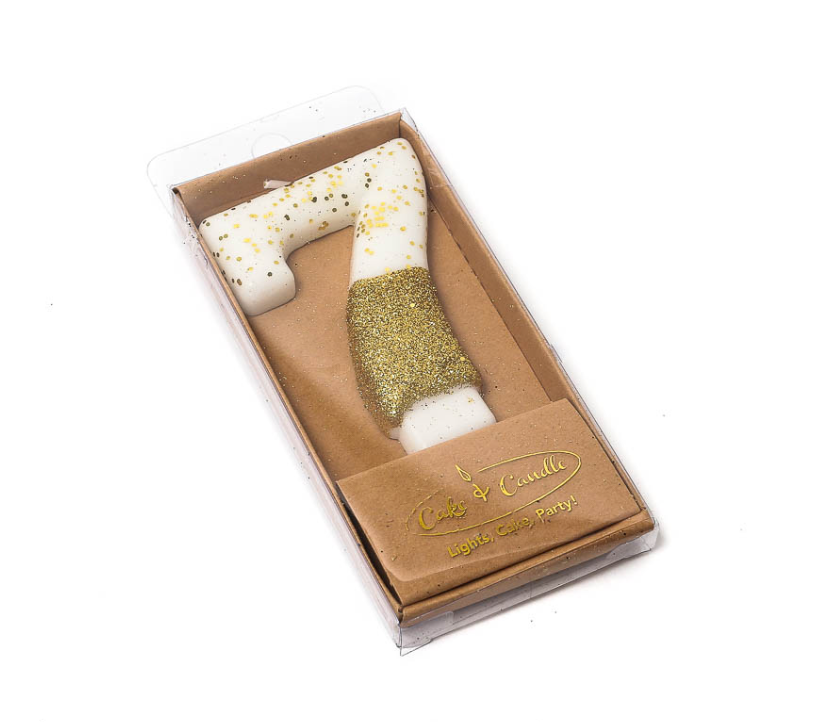Gold Glitter Dipped NUMBER Candles