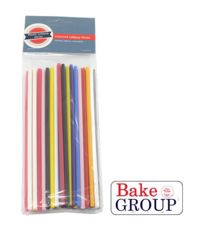 Mixed Colours Plastic Lollipop Sticks