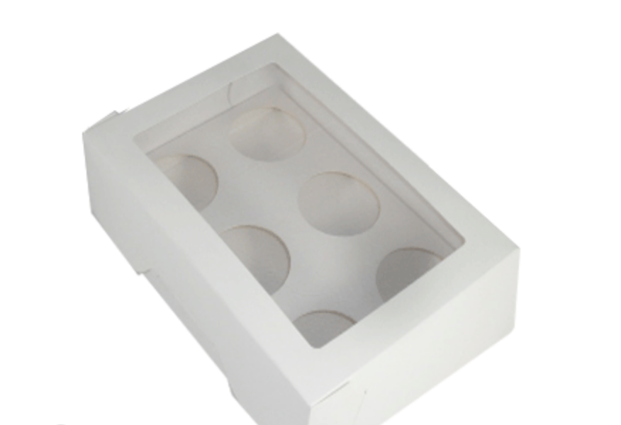 Short Window Cupcake Box - 6 Pack