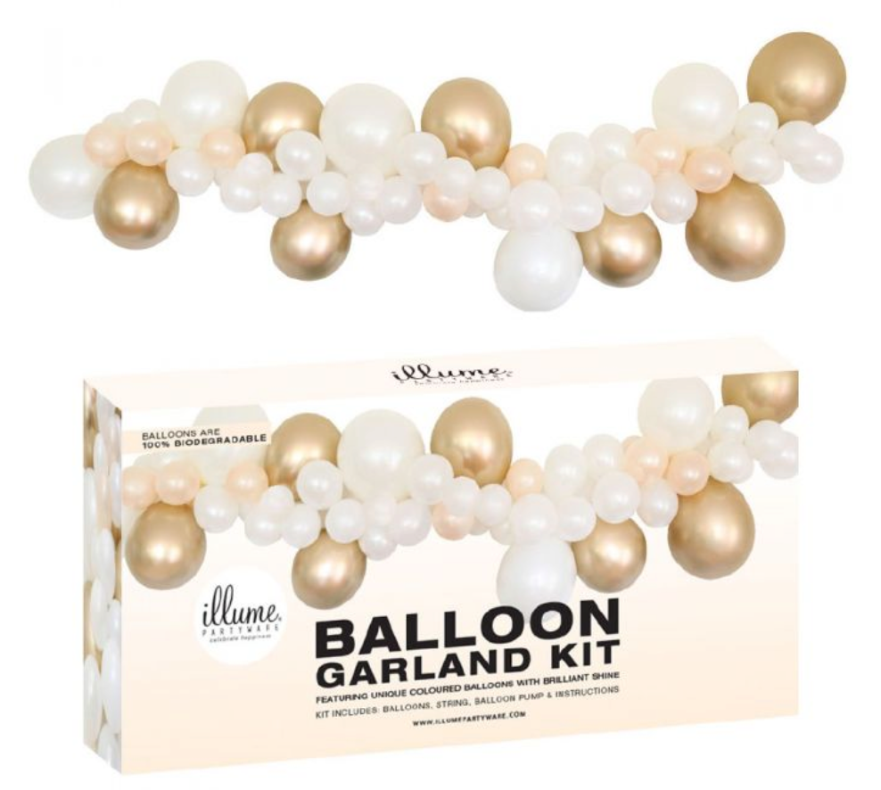 Balloon Garland DIY Kit - Gold & White