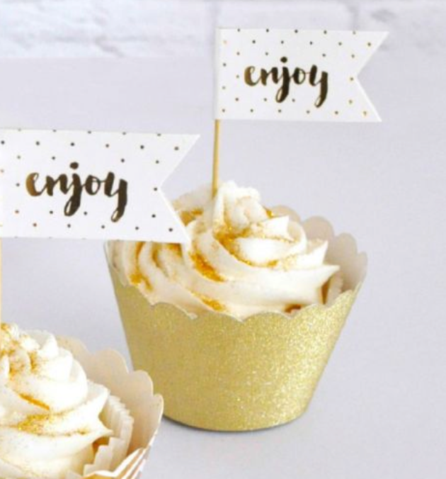 Gold Glitter Cupcake Wrapper