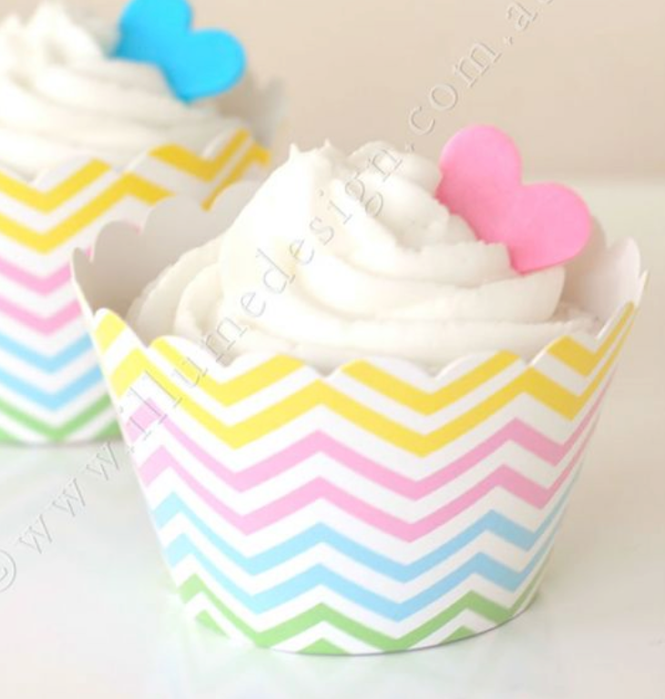 Chevron Pastel Cupcake Wrapper