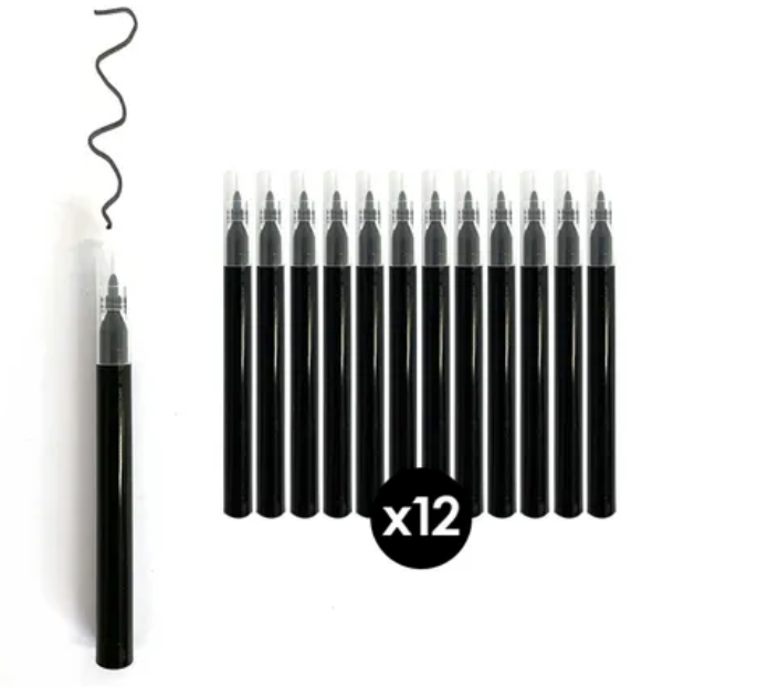 Mini Black Markers 12 Pack