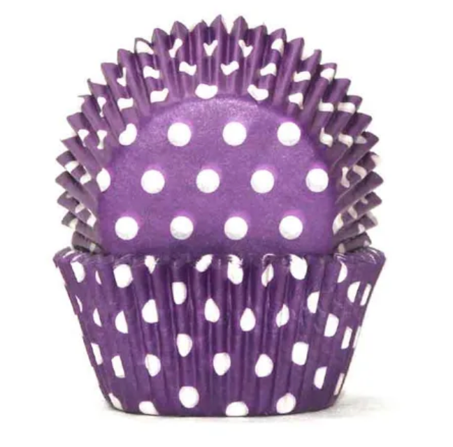 #700 Purple Polka Baking Cups - Pack of 100