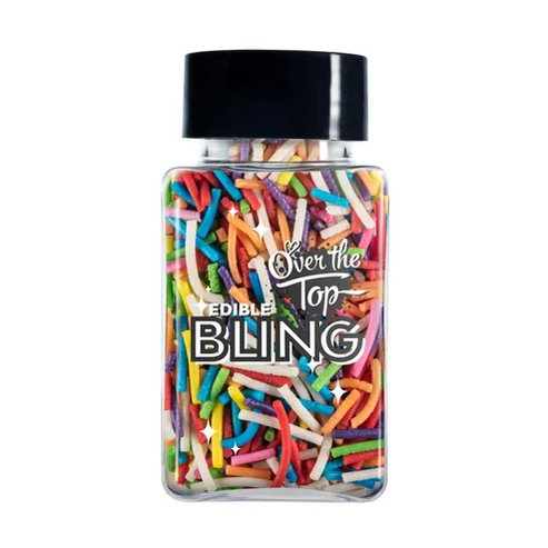 Over The Top Edible Bling Jimmies Rainbow Sprinkles 60g