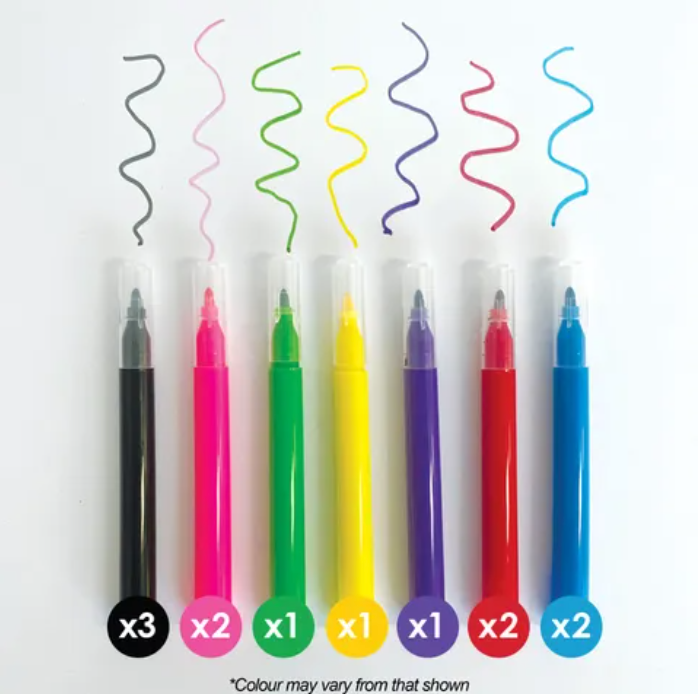 Mini Assorted Colour Markers | 12 Pack