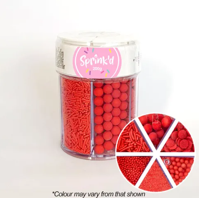 6 Sprinkle Cavity Jar - Red
