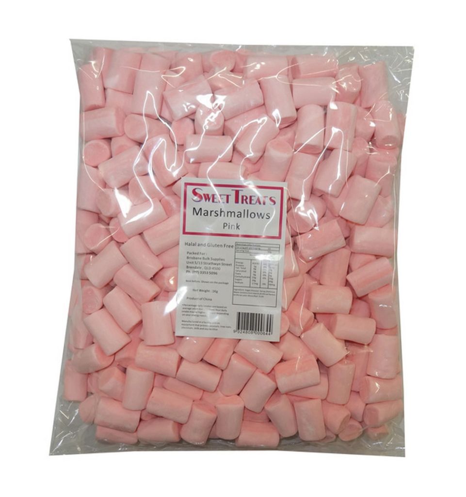 Sweet Treats Marshmallow Logs - Pink (1kg)