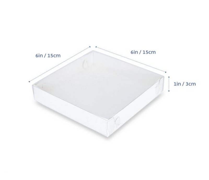 Clear Lid Cookie Box Square 6x6x1 Inch