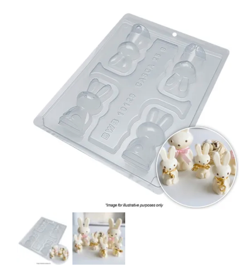 Small Easter Bunnies Mould - 3 Piece
