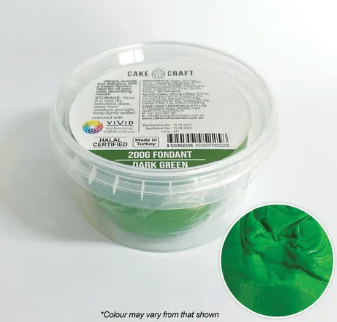 Cake Craft Fondant 200g Dark Green