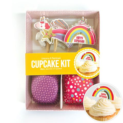 Unicorns & Rainbows Cupcake Kit